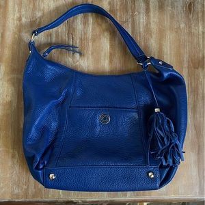 Isaac Mizrahi- Cobalt Blue Leather Hobo Handbag